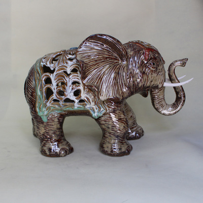 【鎮宅高檔風格工藝 吉祥擺件 窯變陶瓷工藝品 陶瓷窯變大象 XZ6382】價格,廠家,圖片,陶瓷工藝品,德化縣友誠陶瓷商行-